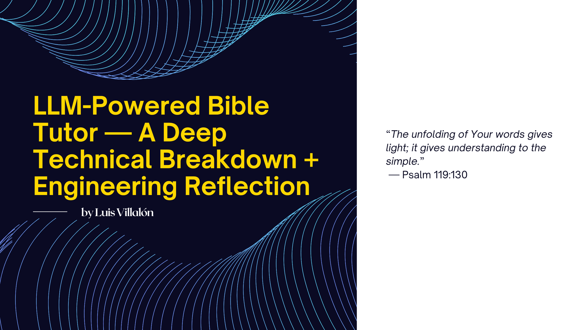 LLM-Powered Bible Tutor — A Deep Technical Breakdown + Engineering Reflection