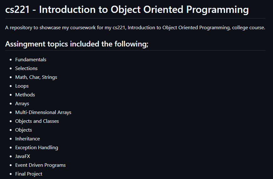 Introduction to Object Oriented Programming screenshot
