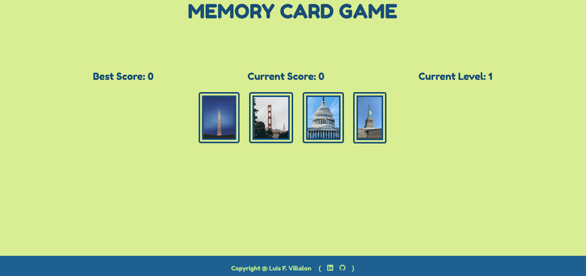 Memory Card Game screenshot